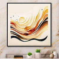 Burnt Orange Waves Abstract IV Wall Art