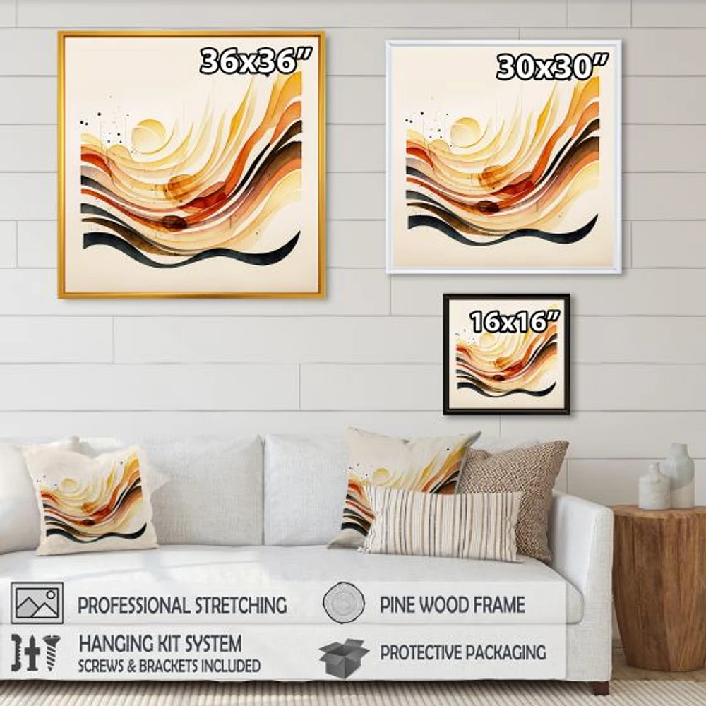 Burnt Orange Waves Abstract IV Wall Art