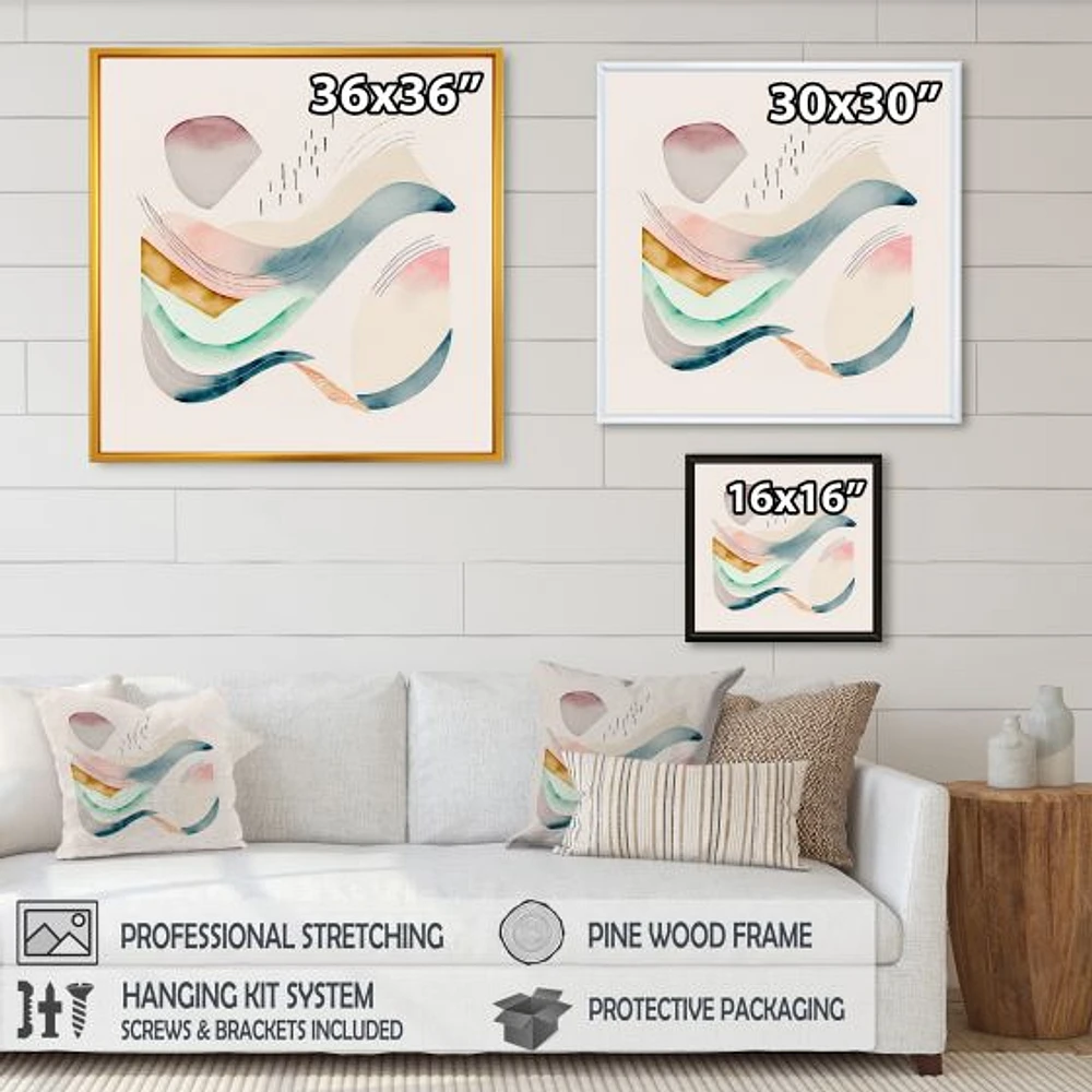 Multi-Color Pastel Waves Wall Art