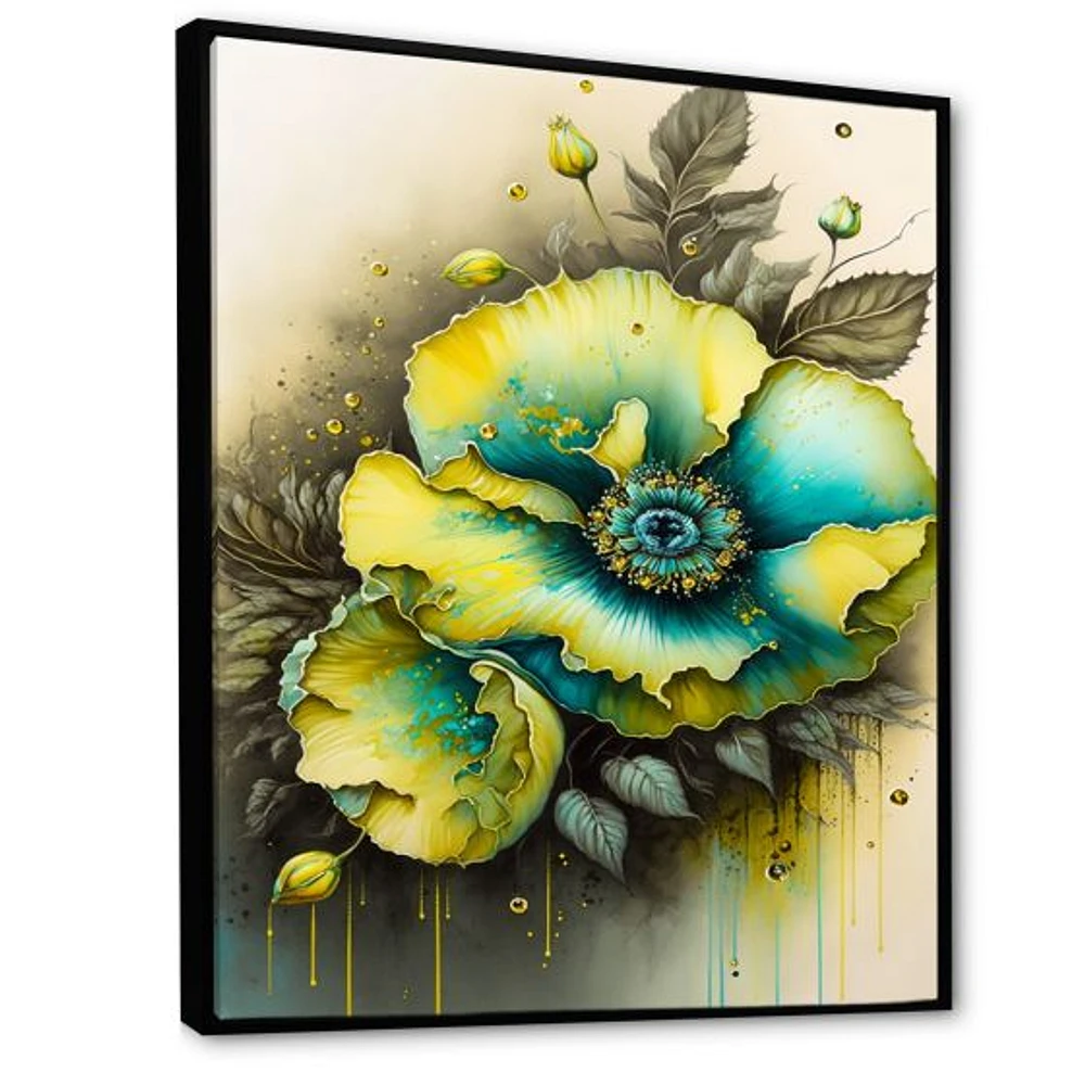 Vibrant Yellow Floral Design Wall Art