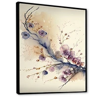 Pink And Plum Cherry Blossom Branch IV Wall Art