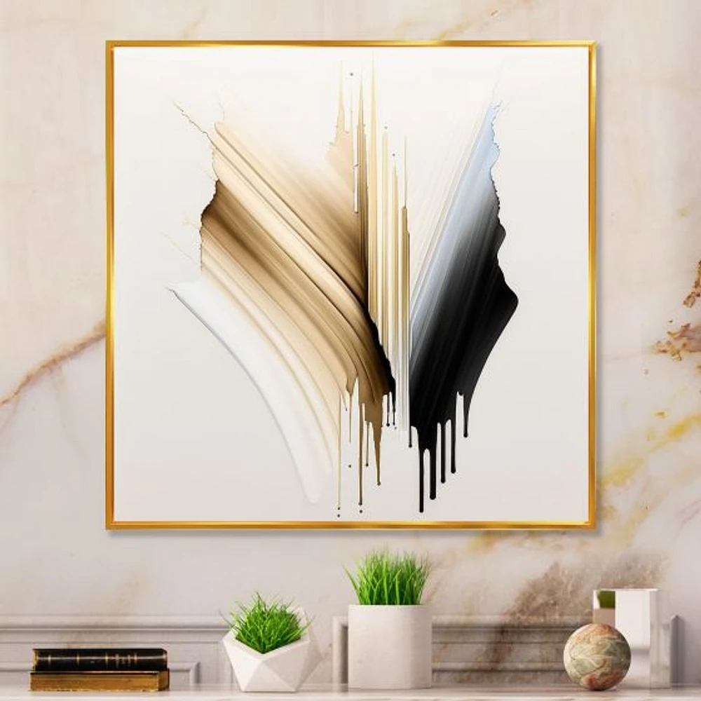 Minimalism Pink And Gold Cubic Fusion IV Wall Art