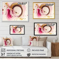 Pink Watercolor Circular Abstract Wall Art