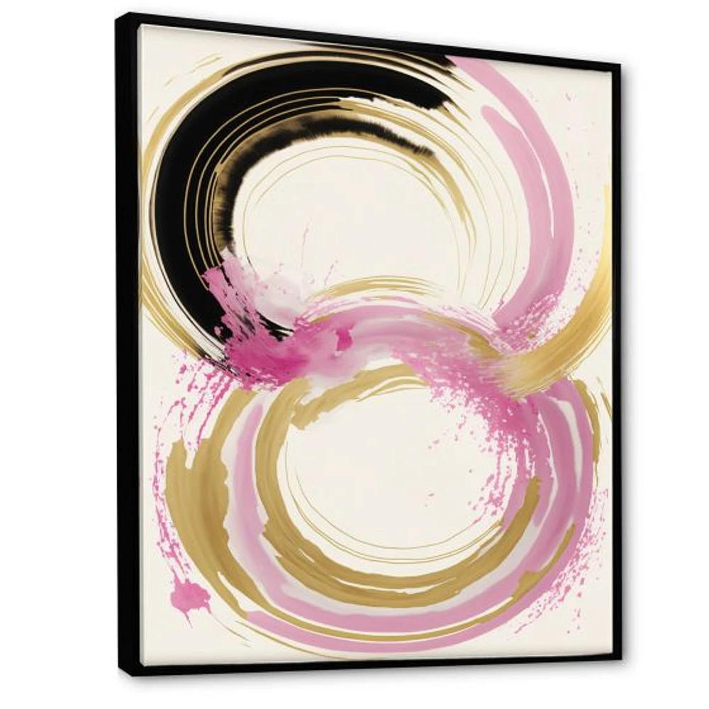 Pink And Gold Curves IV Wall Art