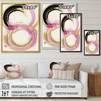 Pink And Gold Curves IV Wall Art