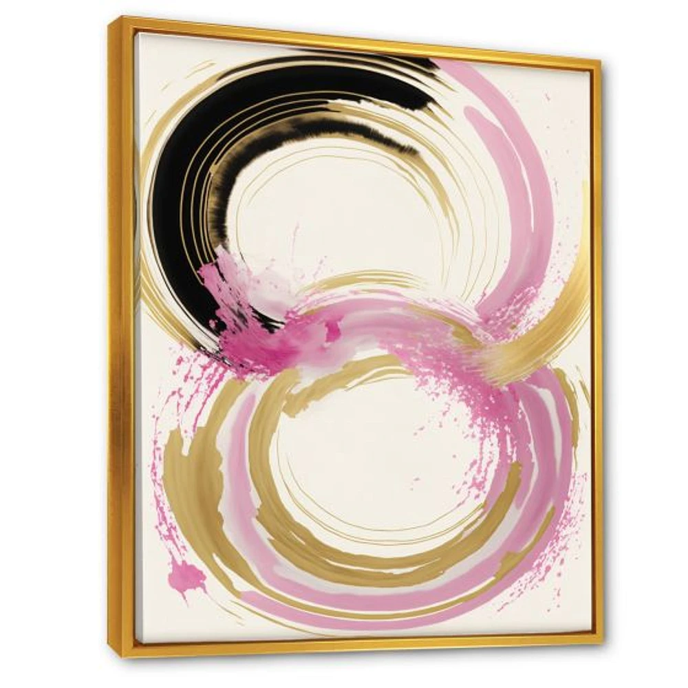 Pink And Gold Curves IV Wall Art