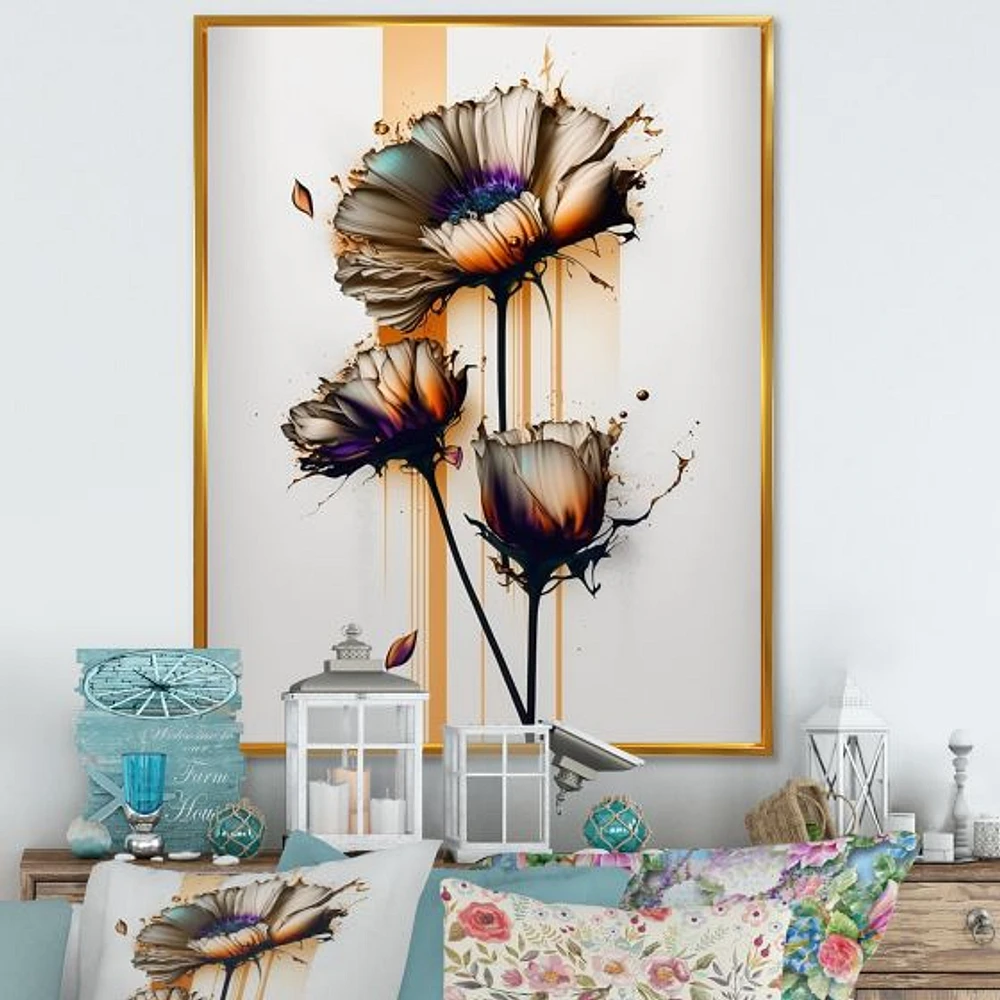 Daisy Flower On Abstract Fusion I Wall Art