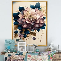 Deep Pink Dahlia Floral Design I Wall Art