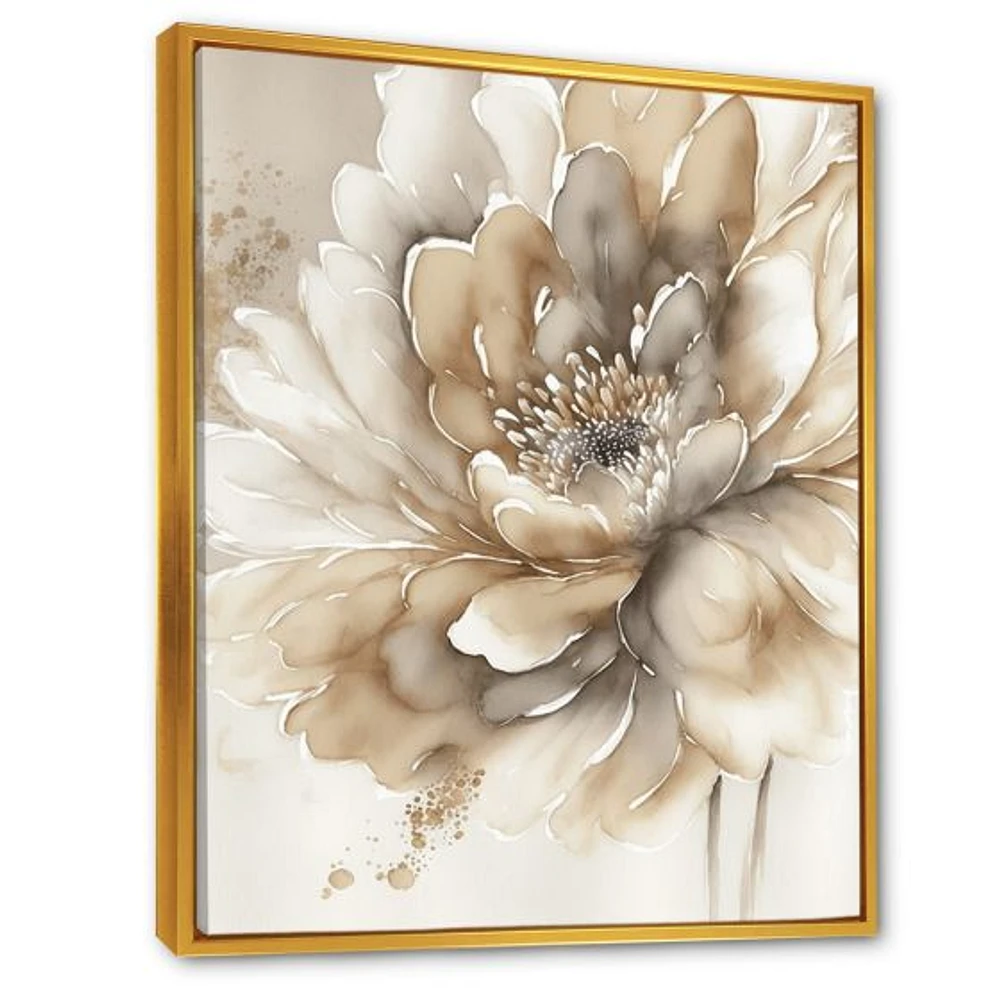 Single Beige Flower IV Wall Art