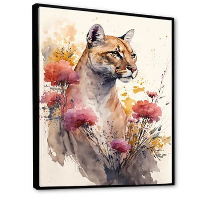 Cute Puma Floral Art Wall