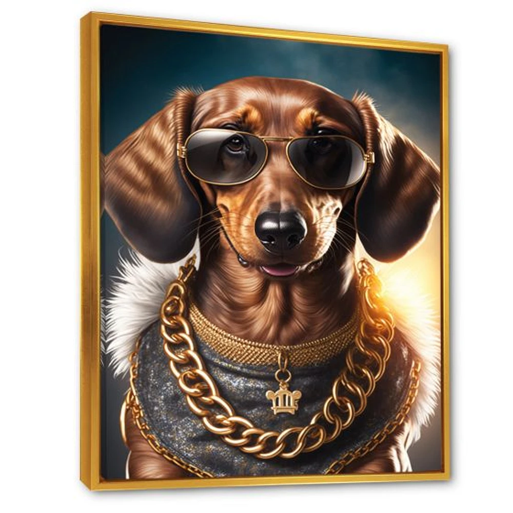 Dachshund Gangster NYC V Wall Art