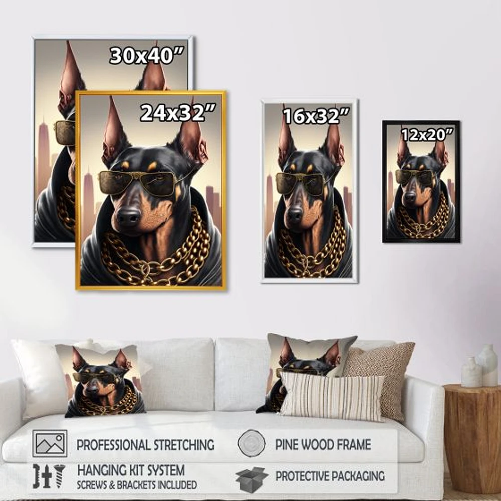 Doberman Gangster NYC I Wall Art