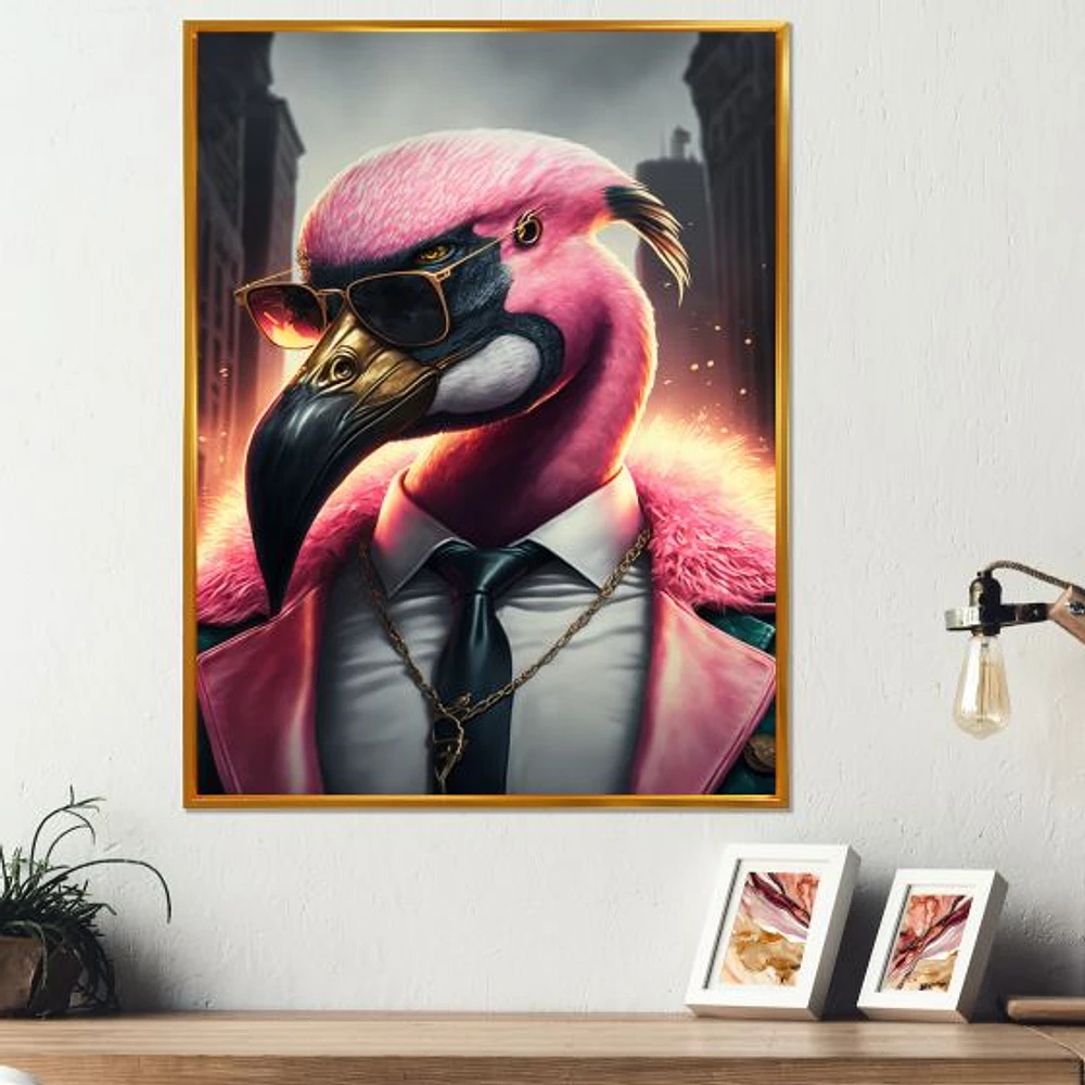 Flamingo Gangster NYC Wall Art