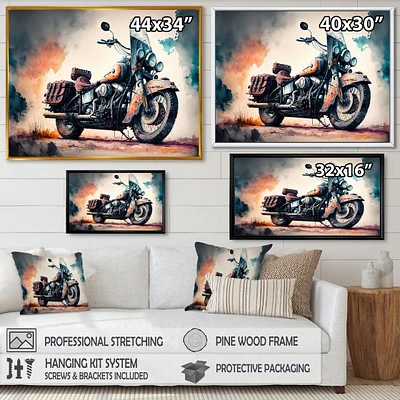 Motorcycle Parked The Desert I Wall Art