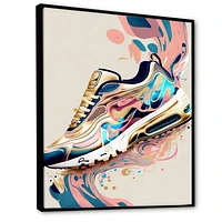 Pink And Blue Art Deco Sport Shoes Wall