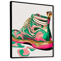 Pink And Green Art Deco Army Shoes Wall
