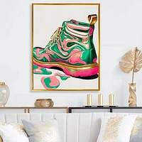 Pink And Green Art Deco Army Shoes Wall