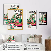 Pink And Green Art Deco Army Shoes Wall