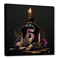 Chic Perfume Bottle With Pink Roses I Wall Art