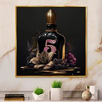 Chic Perfume Bottle With Pink Roses I Wall Art