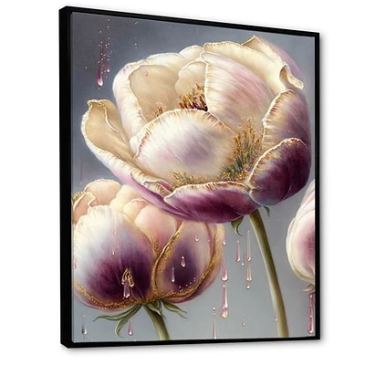 Cream And Purple Tulip Wall Art