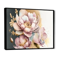 Pink And Gold Orchid Flower Wall Art