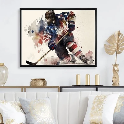 Usa Hockey Player Action Wall Art