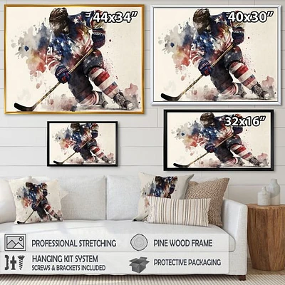 Usa Hockey Player Action Wall Art