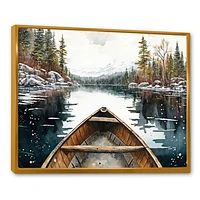 Winter Canoe Scenery I Wall Art