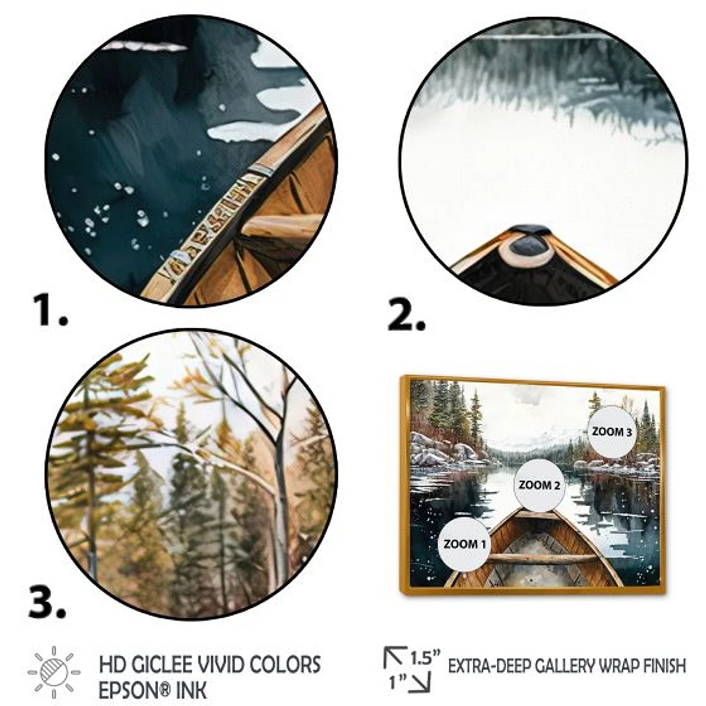 Winter Canoe Scenery I Wall Art