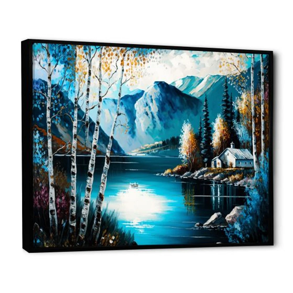 Cabin By A Lake Fall Wall Art