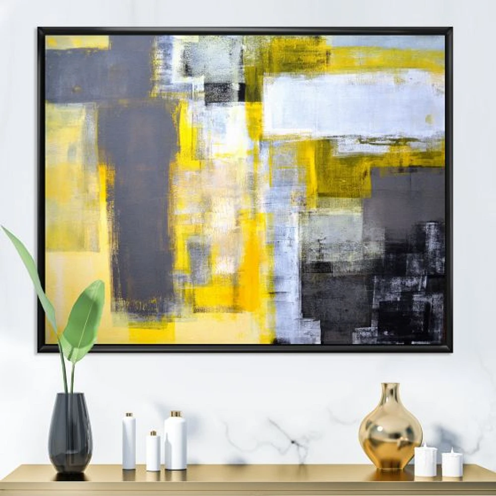 Grey and Yellow Blur Canvas Art Print