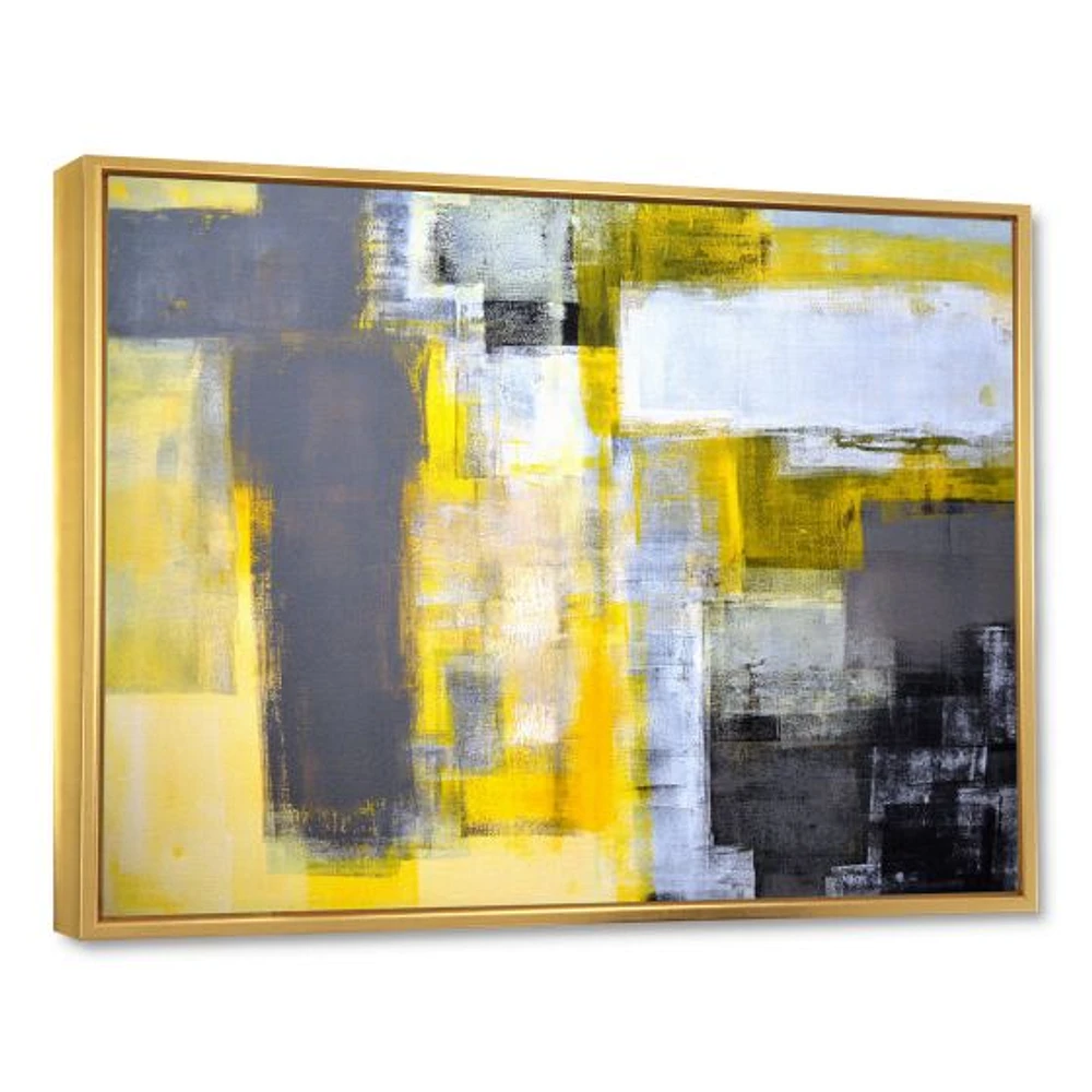 Grey and Yellow Blur Canvas Art Print