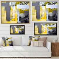 Grey and Yellow Blur Canvas Art Print