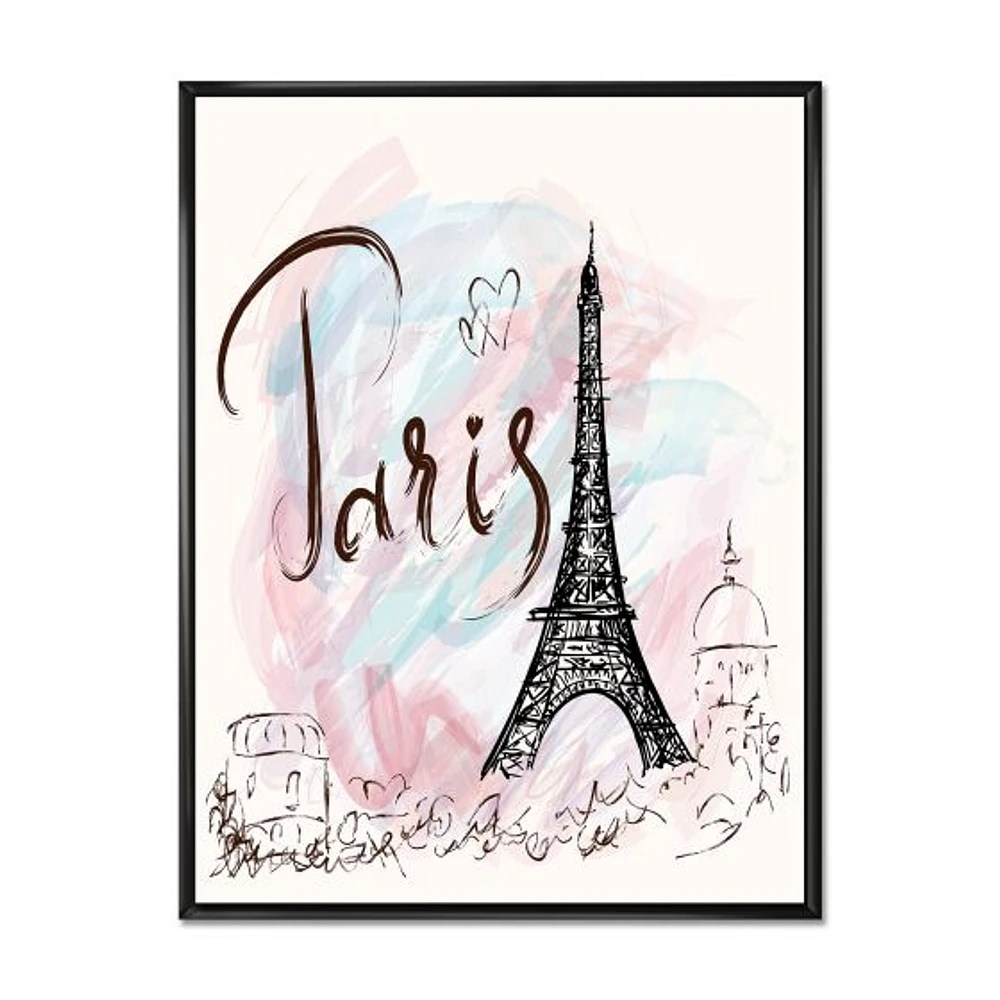 with Paris Eiffel Tower  FrenchWall Art