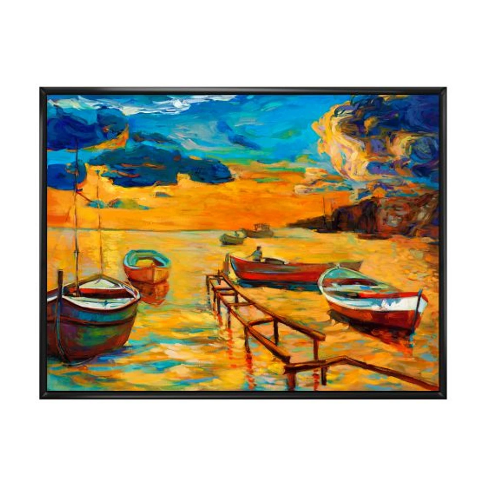 Boats Beautiful Sea  Wall Art