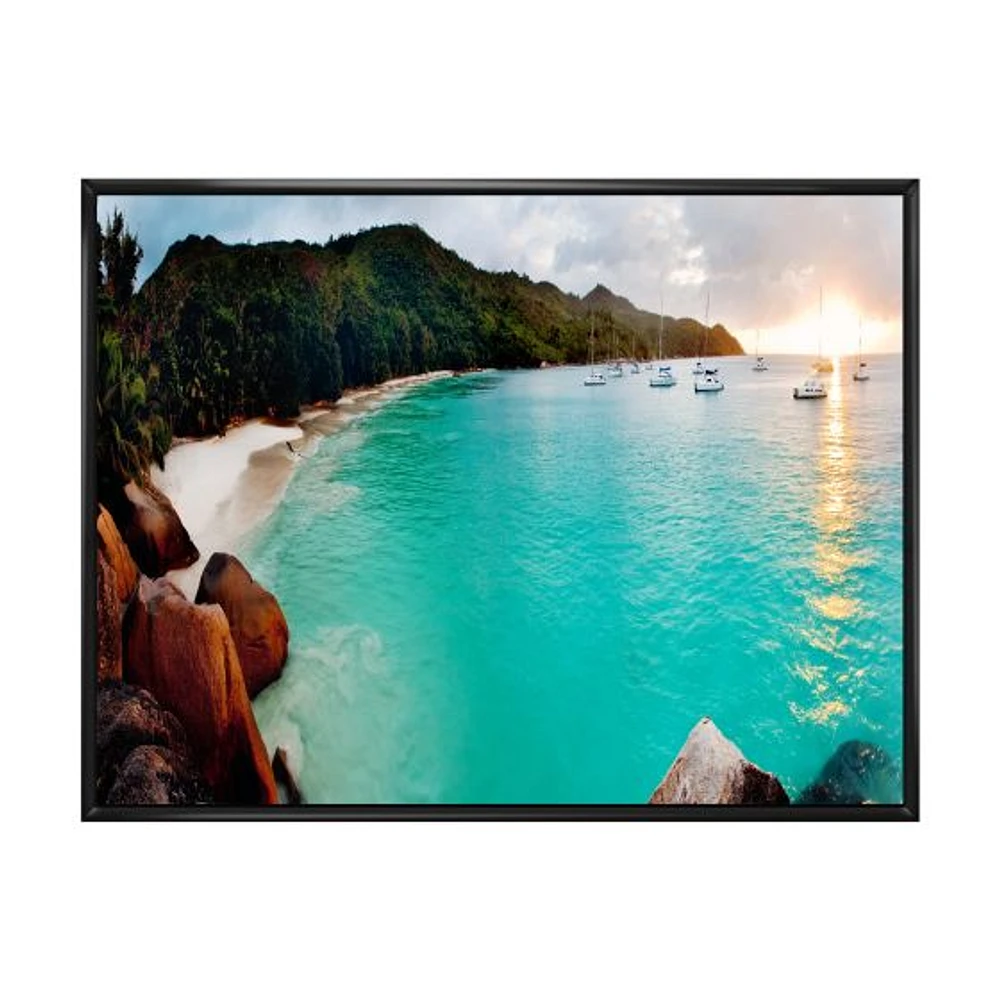 Tropical Beach with Blue Waters  Wall Art