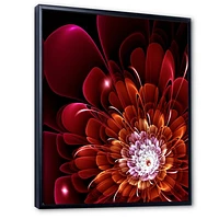 Fractal Red and Yellow Flower  Wall Art