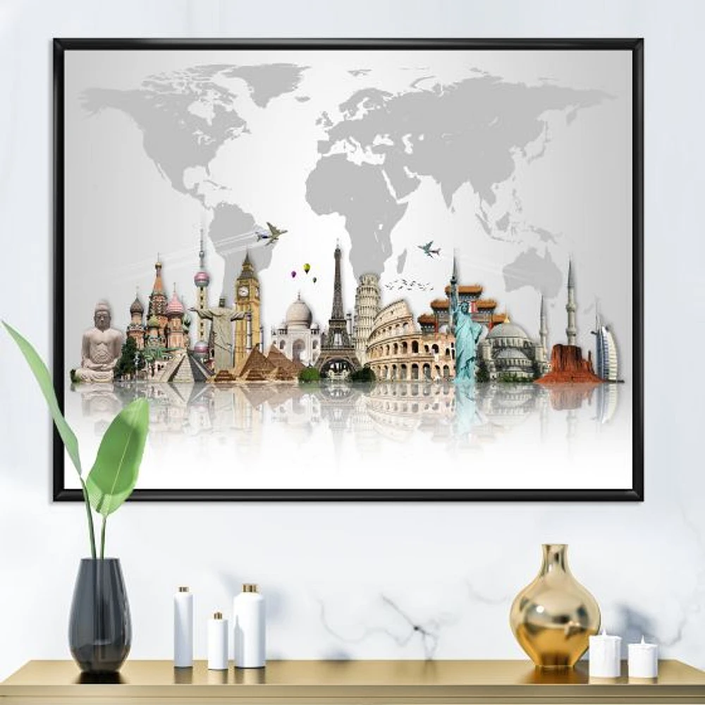 Famous Monuments Across World  Art Canvas Print