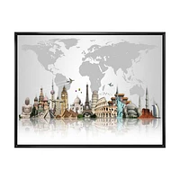 Famous Monuments Across World  Art Canvas Print