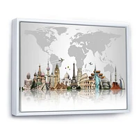 Famous Monuments Across World  Art Canvas Print