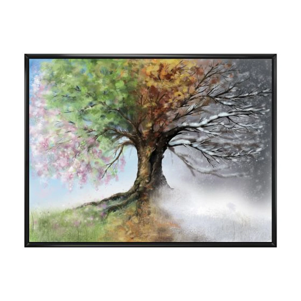 Four Seasons Tree Canvas Art Print