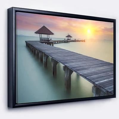 Wooden Sea Bridge and Sunset  Wall Art