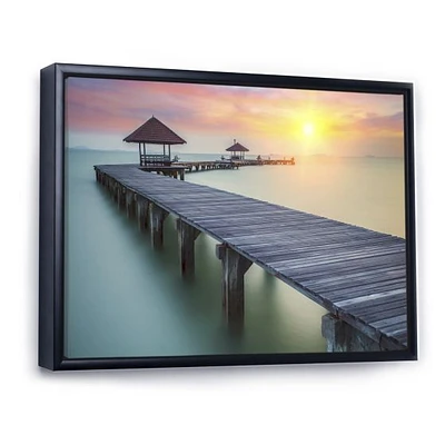 Wooden Sea Bridge and Sunset  Wall Art