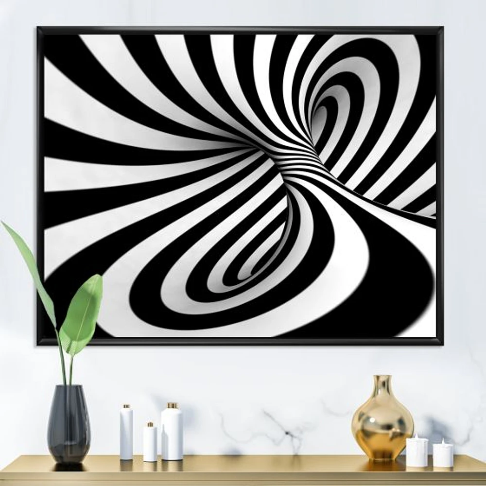 Spiral Black and White  Art Canvas Print