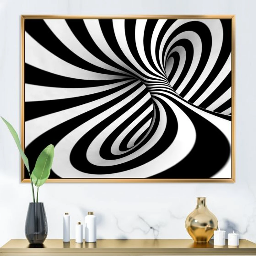 Spiral Black and White  Art Canvas Print