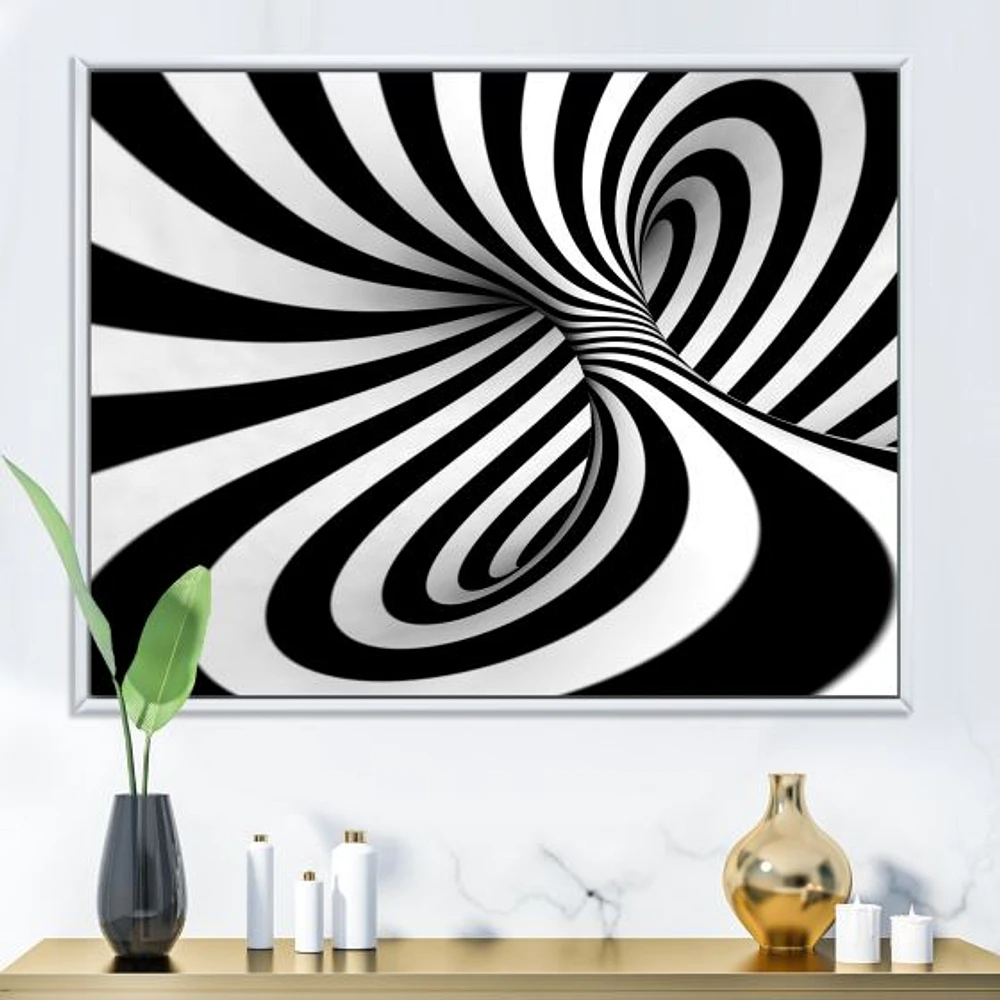 Spiral Black and White  Art Canvas Print