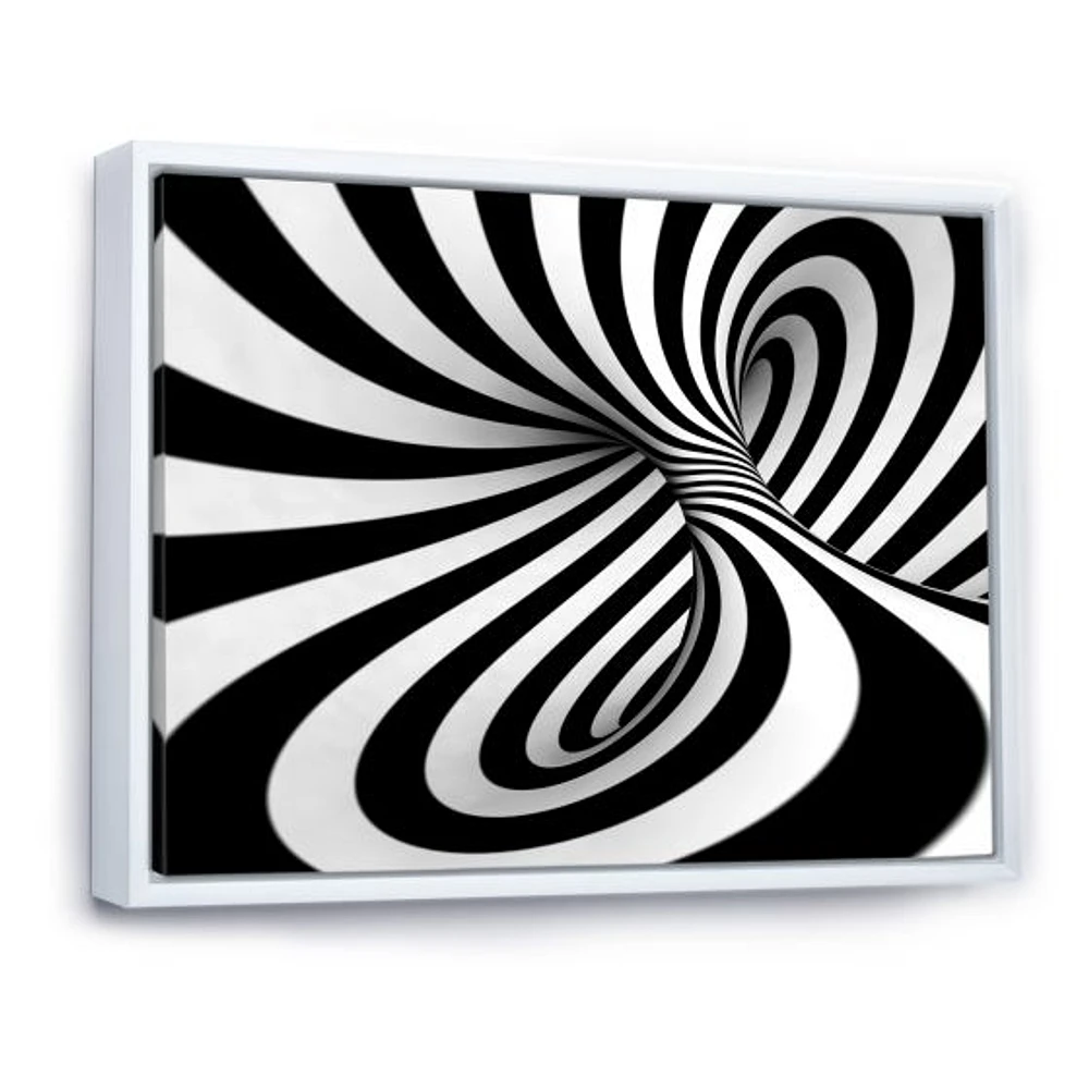 Spiral Black and White  Art Canvas Print