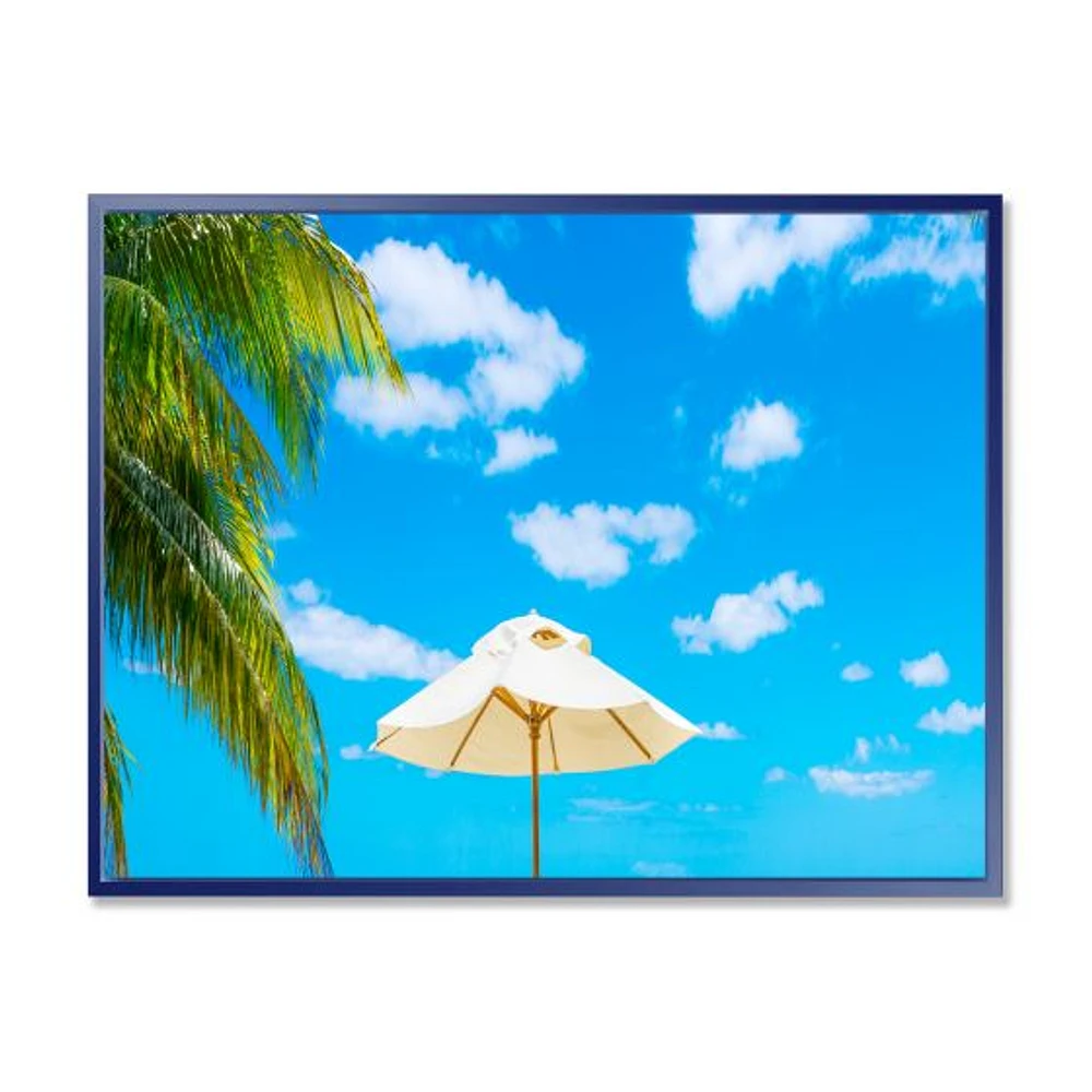 Turquoise Beach with Chairs  Canvas Print