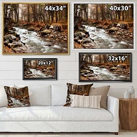 Stream Autumn Forest  Canvas Print